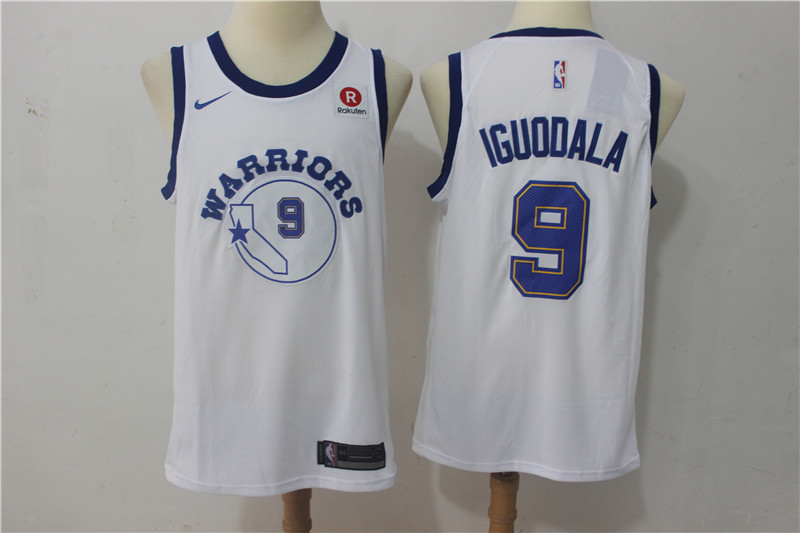 Men Golden State Warriors 9 Iguodala White Game Nike NBA Jerseys